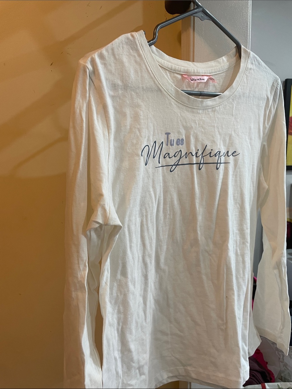 La Vie En Rose White Long-Sleeve 'Tu es Magnifique' Kids Tee